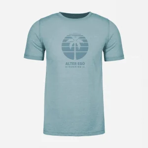 T-shirts|UNTUCKit Shirt Shade Palm Logo Stonewash Denim (Unisex)